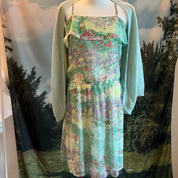 vacation floral chiffon halterneck dress