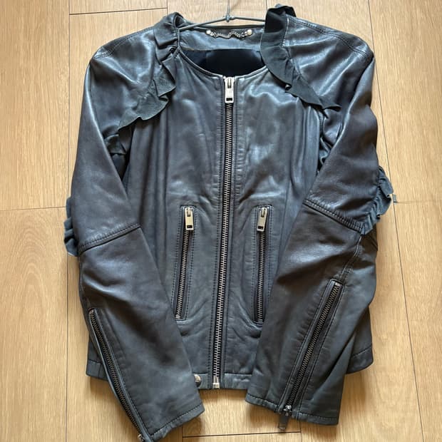 DIESEL 디젤 그레이 프릴레더자켓