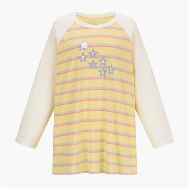 샵페어리 레인보우 레글런 티셔츠 옐로우