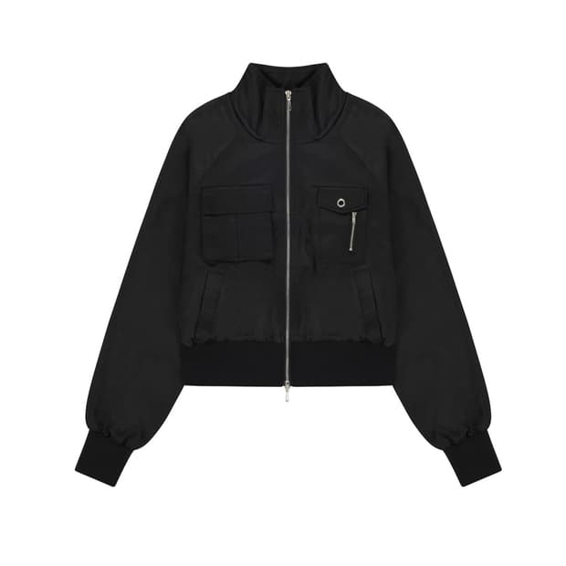 보헤미안서울 GLOSSY POCKET JUMPER, BLACK