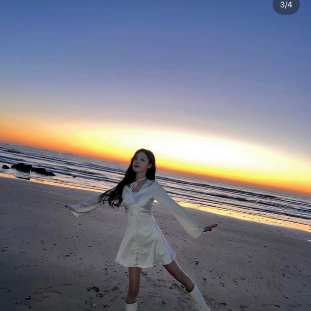 서수진 착용 글로니 FINN 핀 미니 새틴 드레스 핑크 xs/s