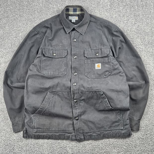 칼하트 립스탑 헤비 플란넬 워크 셔츠 자켓 ( M ) / 10452