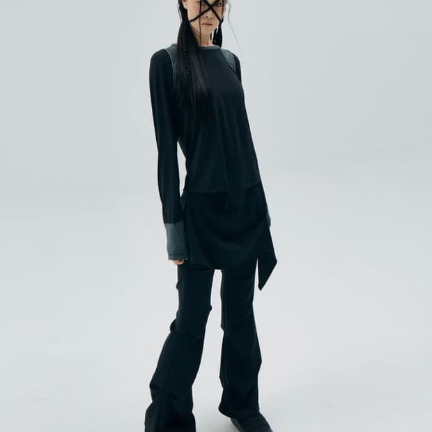 Ojos 오호스 Wrapover Tuck Pants