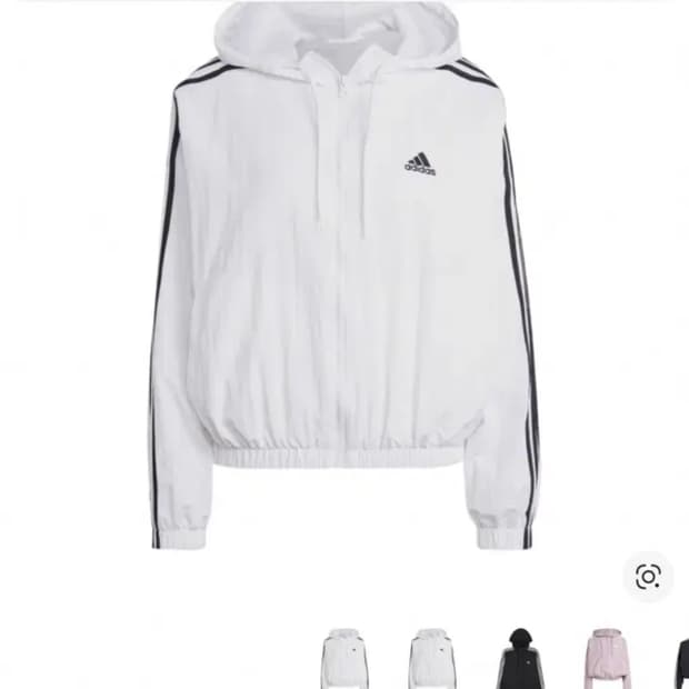아디다스 에센스 삼선 우븐 윈드브레이커 바람막이 화이트 s