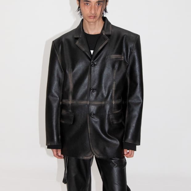washing leather blazer 2사이즈 블랙