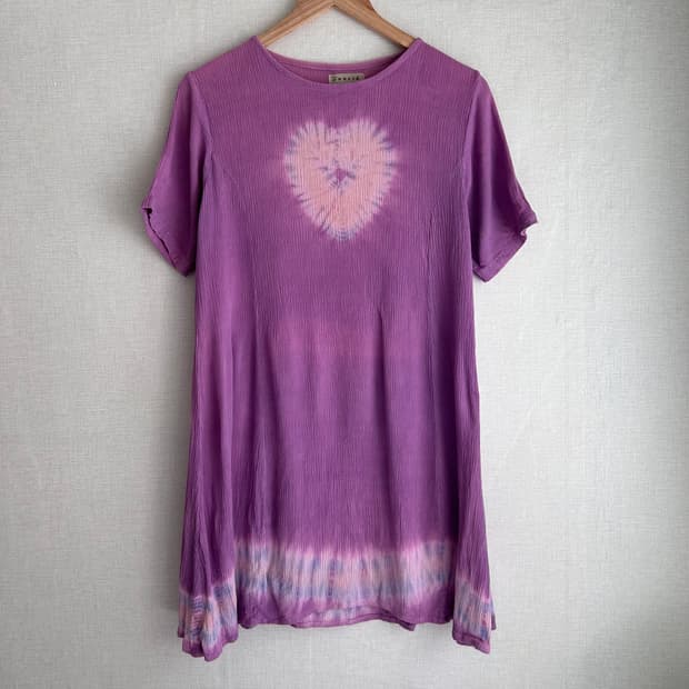 Vintage Heart Tie-dye Mini Dress