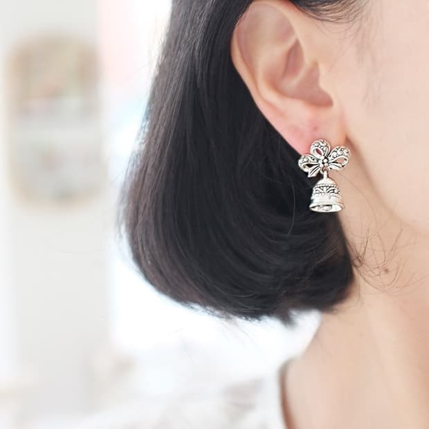 크리스마스 종 디자인 빈티지귀걸이 빈티지악세사리