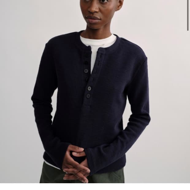 Colorcolour BUTTON HENLEY NECK NAVY 2