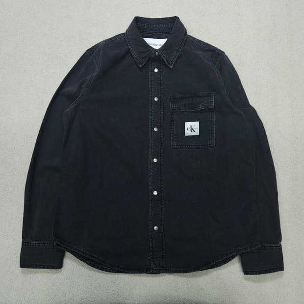 켈빈클라인 흑청 데님 셔츠 M