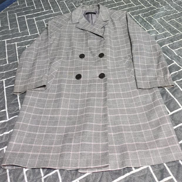 LIST 체크 오피스 간절기 코트 (55)