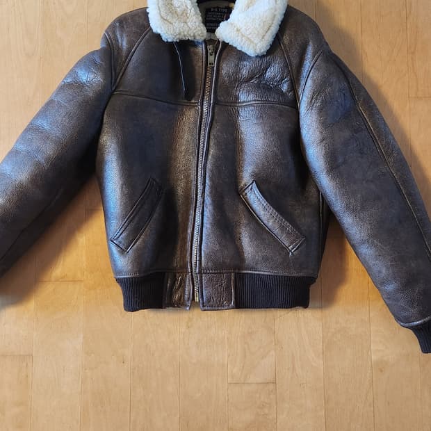 80s schott b-3 무스탕 가죽자켓
