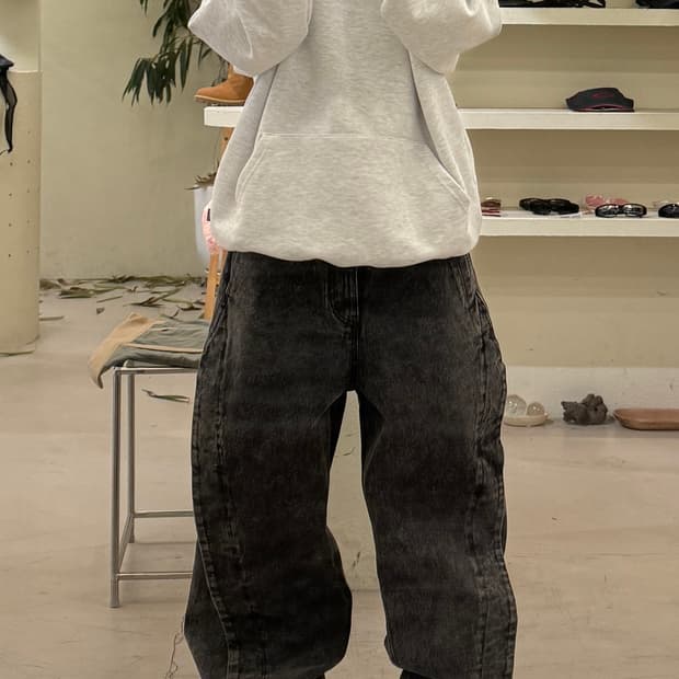 GRAILZ 워시드 블랙 데님 팬츠 U451