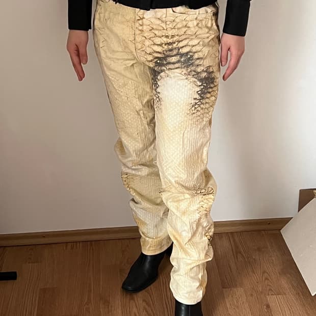 로베르토 카발리 스네이크 프린트 팬츠