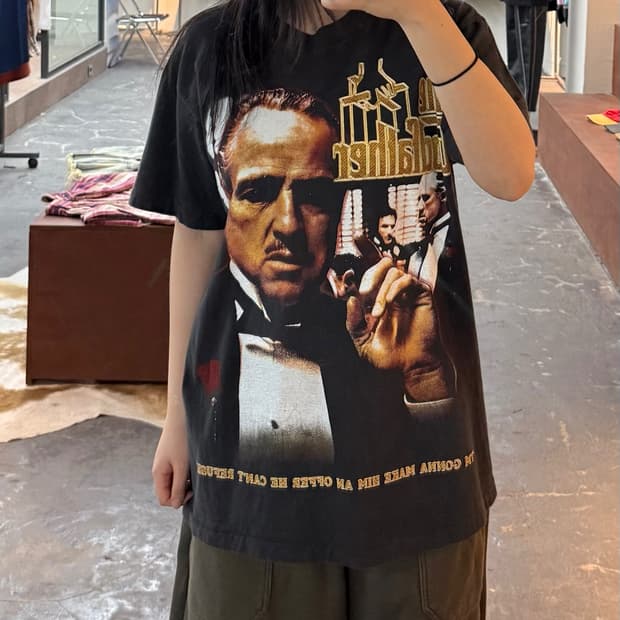빈티지 The Godfather 영화 그래픽 반팔 H3158