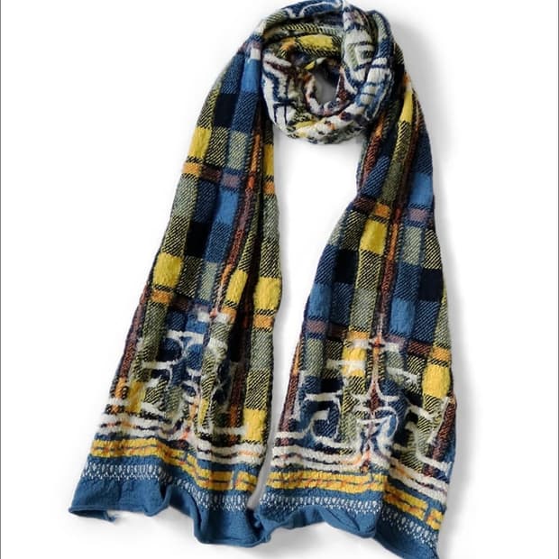 [미개봉새상품/품절제품]kapital 캐피탈 타르탄 아이누 해피 머플