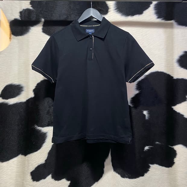 Burberry golf 체크라인 디테일 반팔티셔츠