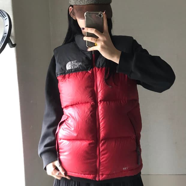 노페700 레드 눕시 패딩조끼