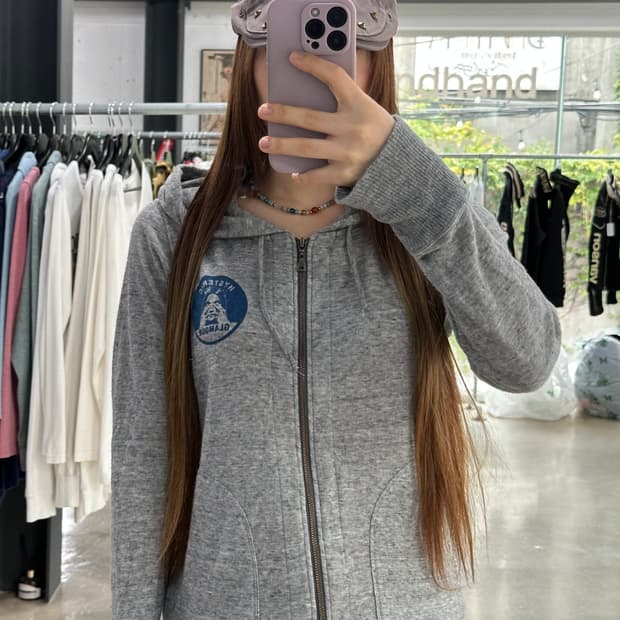 히스테릭글래머 히스걸 레터링 루즈 후드집업