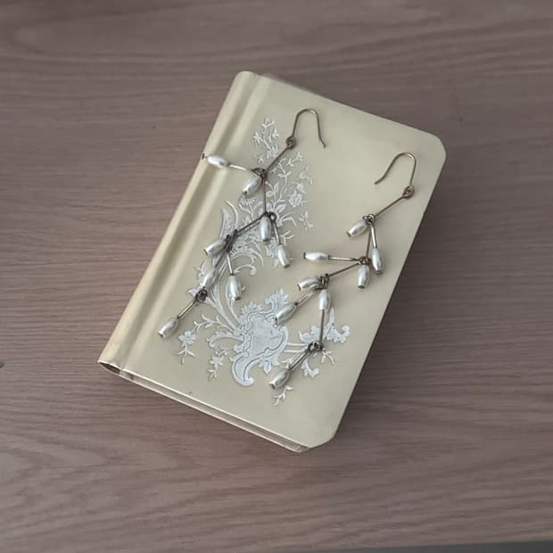 Vintage 에스닉 진주 드롭 귀걸이 (실착샷 O)