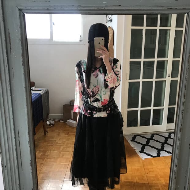 vintage pattern sha skirt