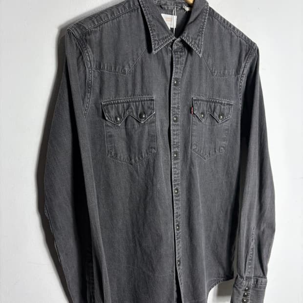 리바이스 흑청 데님 웨스턴 셔츠