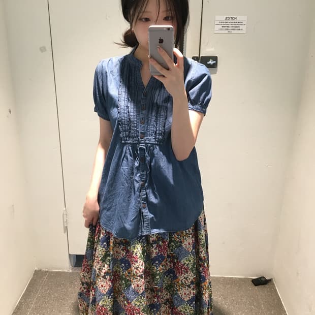 빈티지 데님 패치 모리 코디세트 