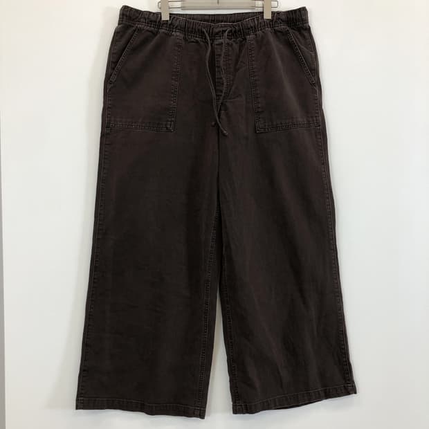 GAP 가먼트 브라운 와이드레그 밴딩팬츠 38-40 인치 