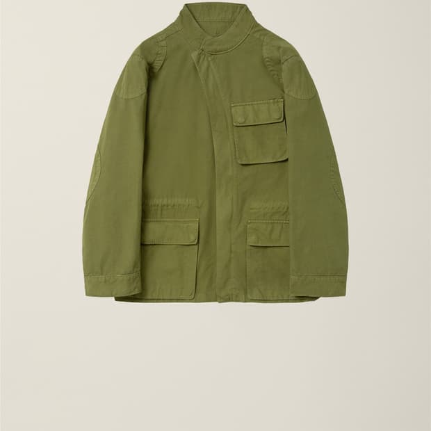 CURVED HUNTING JACKET MOSS KHAKI