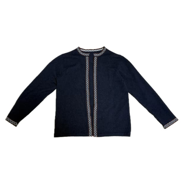 에스닉 라운드 카라 가디건