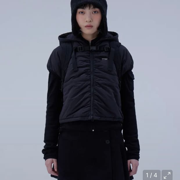 미세키서울 셔링 패딩 조끼