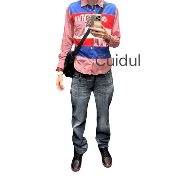 19aw 꼼데가르송 옴므 하이브리드 패치 셔츠