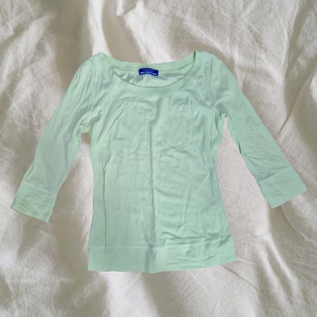 빈티지 버버리 블루라벨 38 메로나 긴팔 티셔츠