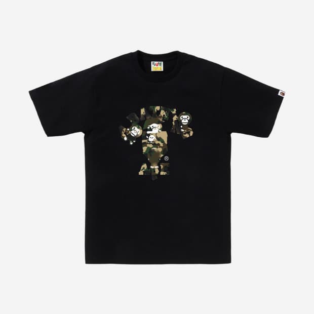 BAPE Map Camo College Milo T-Shirt Black