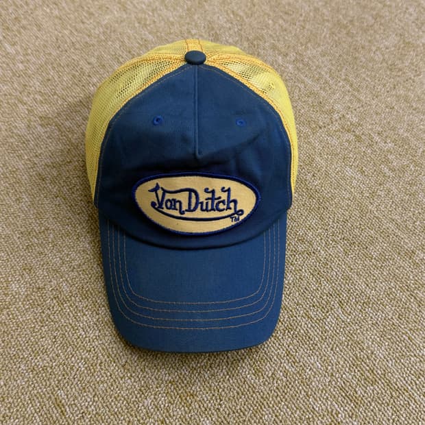 본더치 옐로우블루 투톤 트러커캡