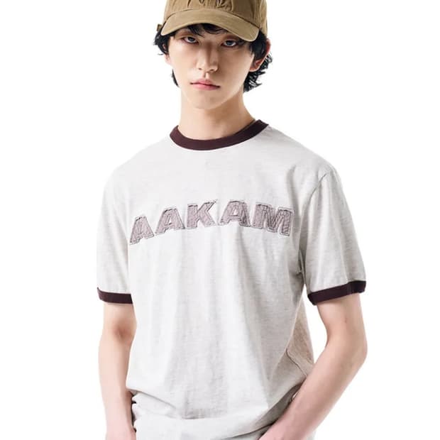 Logo Patch Ringer Top (Brown)
