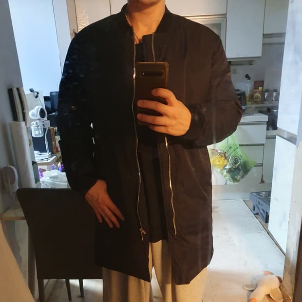 착샷* 송지오옴므 롱 패딩점퍼 블랙)105