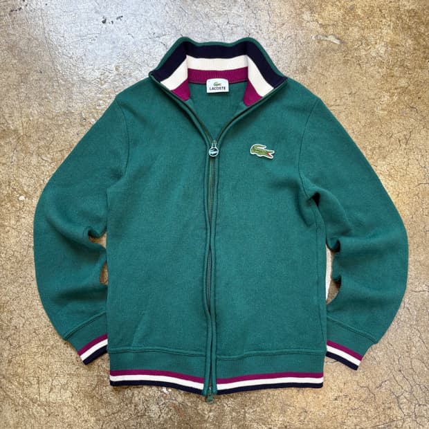 라코스테 울 니트 집업 자켓
