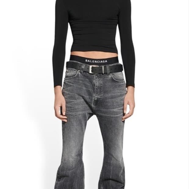 발렌시아가 흑청 플레어 데님 [S,M]