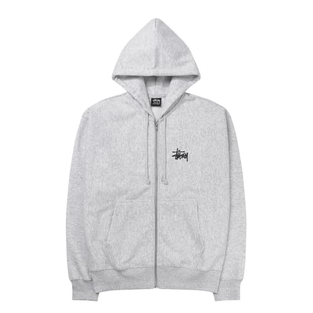 스투시 후드집업 애쉬 헤더