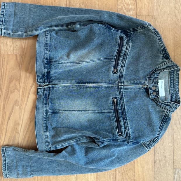 슈퍼서브 워싱 크롭 데님자켓 워시드 블루 M