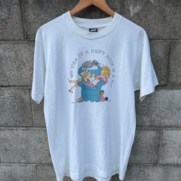 90s 스크린스타 빈티지 귀여운 프린팅 싱글스티치 반팔 티셔츠