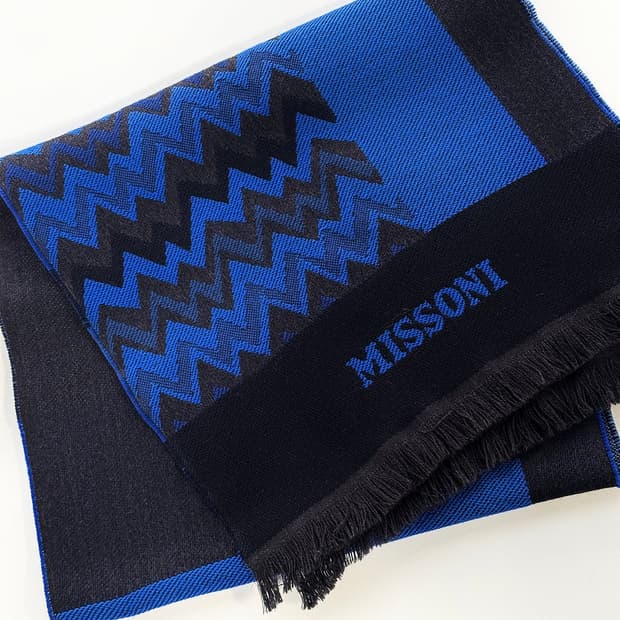 미쏘니 패턴 로고 울 머플러