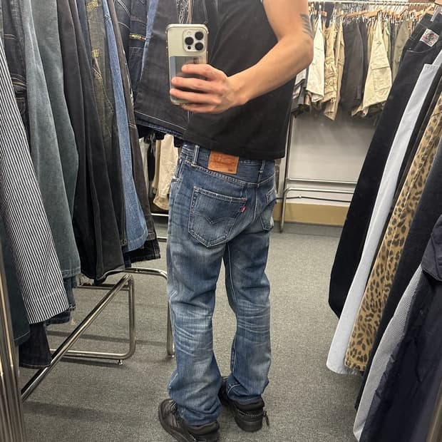 리바이스 501 빈티지 워싱 데님팬츠 슬림핏