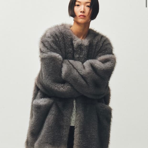 플리즈프로젝트 미들 퍼 자켓 그레이