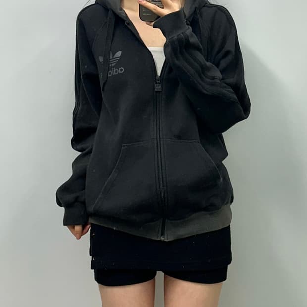 아디다스 유로파 사이드라인 블랙 후드집업