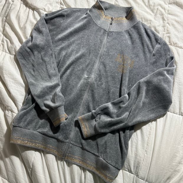 안나수이 벨벳 글리터 큐빅로고 져지