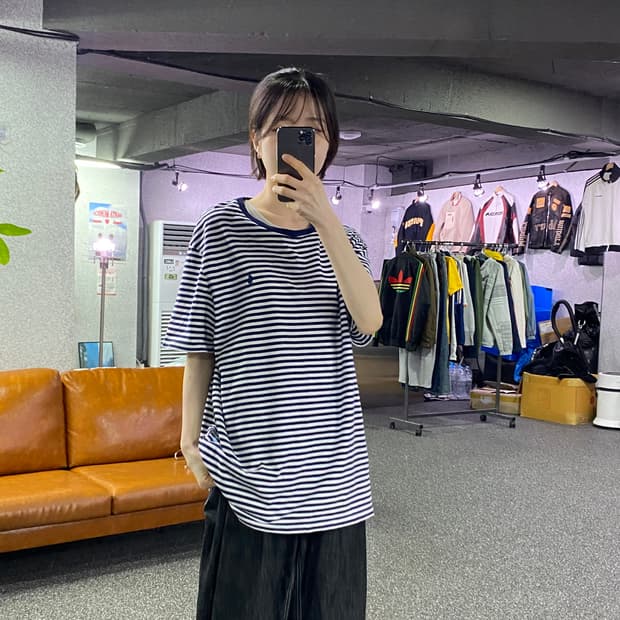 폴로 랄프로렌 네이비 스트라이프 반팔티 B4584