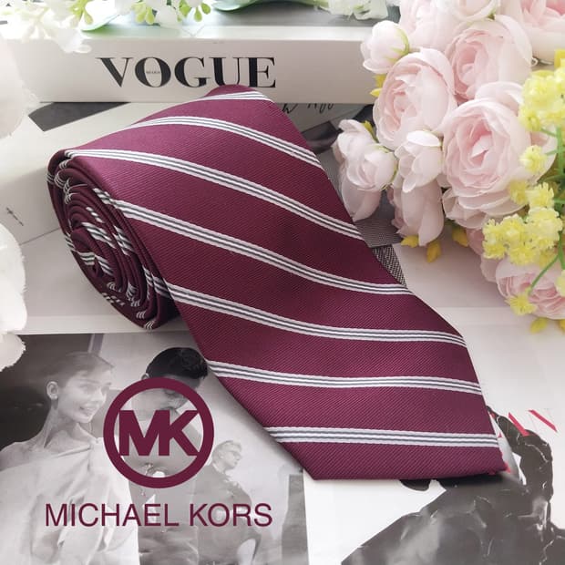 마이클 코어스 넥타이 와인 스트라이프 A+등급 K2211