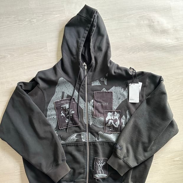 P.A.M Perks And Mini 블랙 워시드 후드 집업 XL