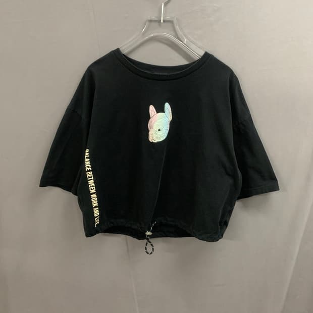 라이프워크 불독 스트링 오버핏 크롭 반팔티